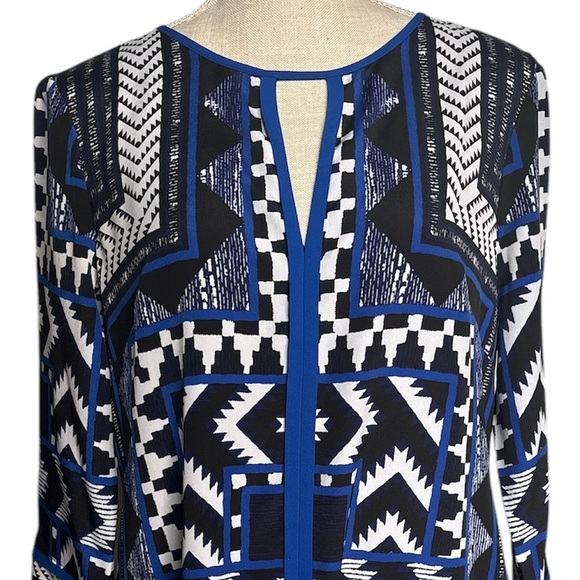 Vince Camuto Print Shift Dress in Blue/Black Size 12 EUC - Picture 1 of 8